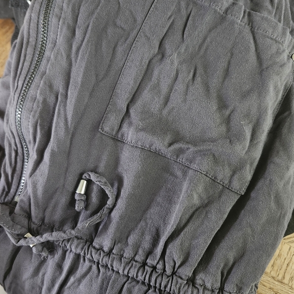 GREY - Mini Challis Zip-Front Shirt Dress - Picture 5 of 5